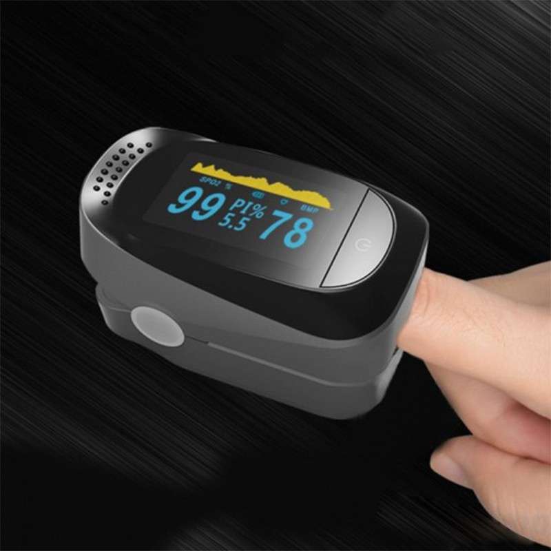 Finger Pulse Oximeter Fingertip Heart Rate Monitor with Sleep Monitor - 60g Black