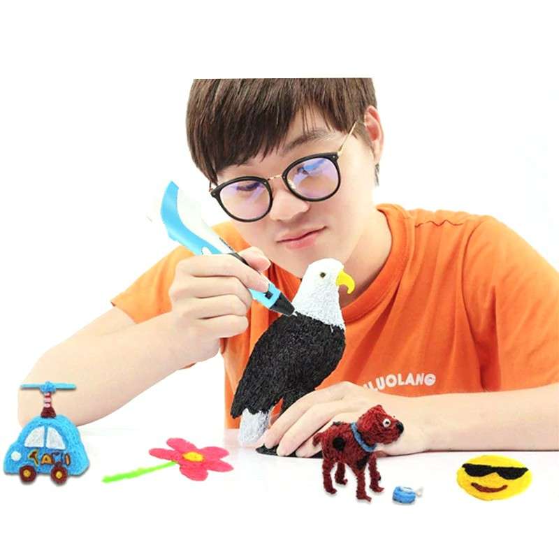 V2S 3D Printer Printing Pen with LED Display Light Blue