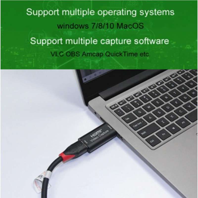 HDMI to USB Live Gaming Streaming Video Capture Card 1080p 30fps - 53g