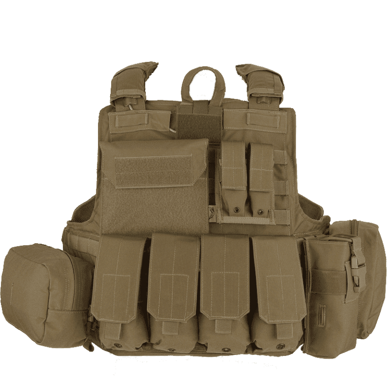Molle Tactical Jacket with Pouches - Black / Olive Drab Size: Small - XL (adjustable) - Dos Group