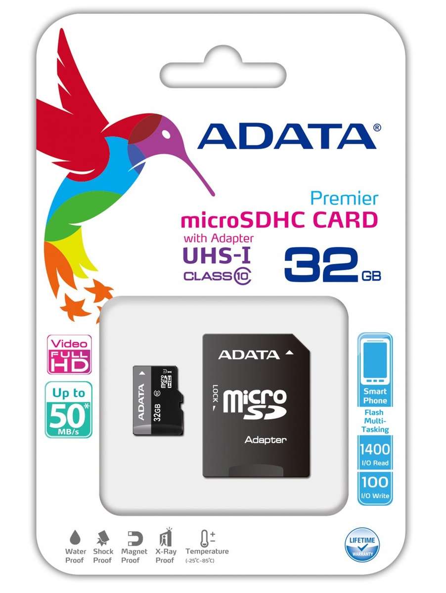 ADATA Premier 32GB microSDHC UHS-I CLASS 10 with Adapter