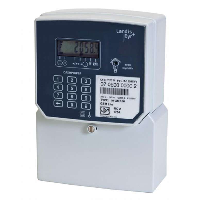 LANDIS GEMLITE Integrated Single Phase Prepaid Electricity Meter-80Amp (Ideal Prepaid)