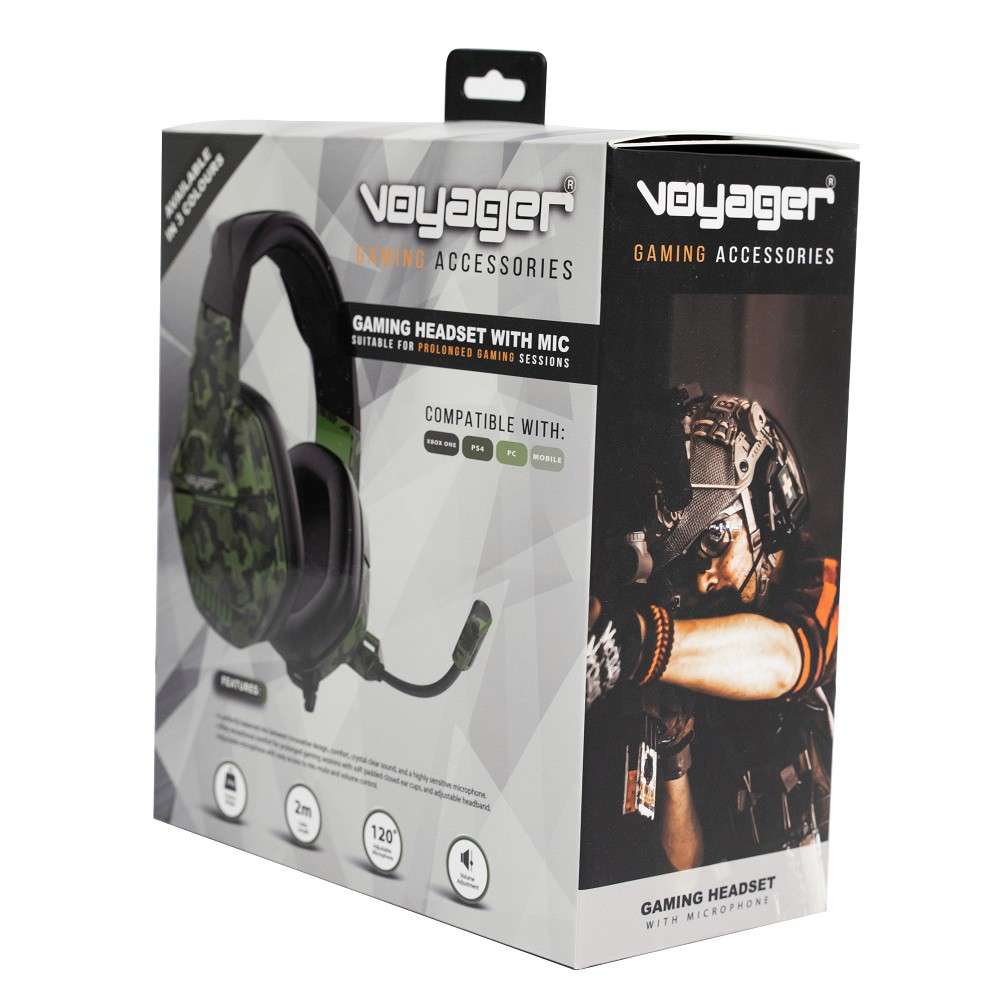 Voyager Gaming Headphones with Mic - Green - Voyager