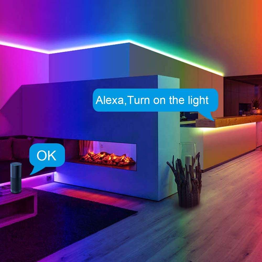 5m ADDRESSABLE RGB Wifi Smart LED Strip Light kit with DC12V Power Supply - alexa/google home