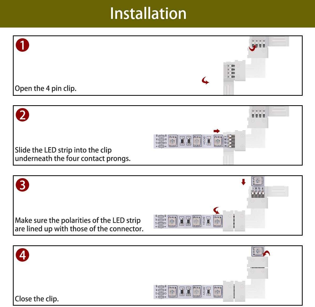 RGB Strip Light Connector (20 Pack)