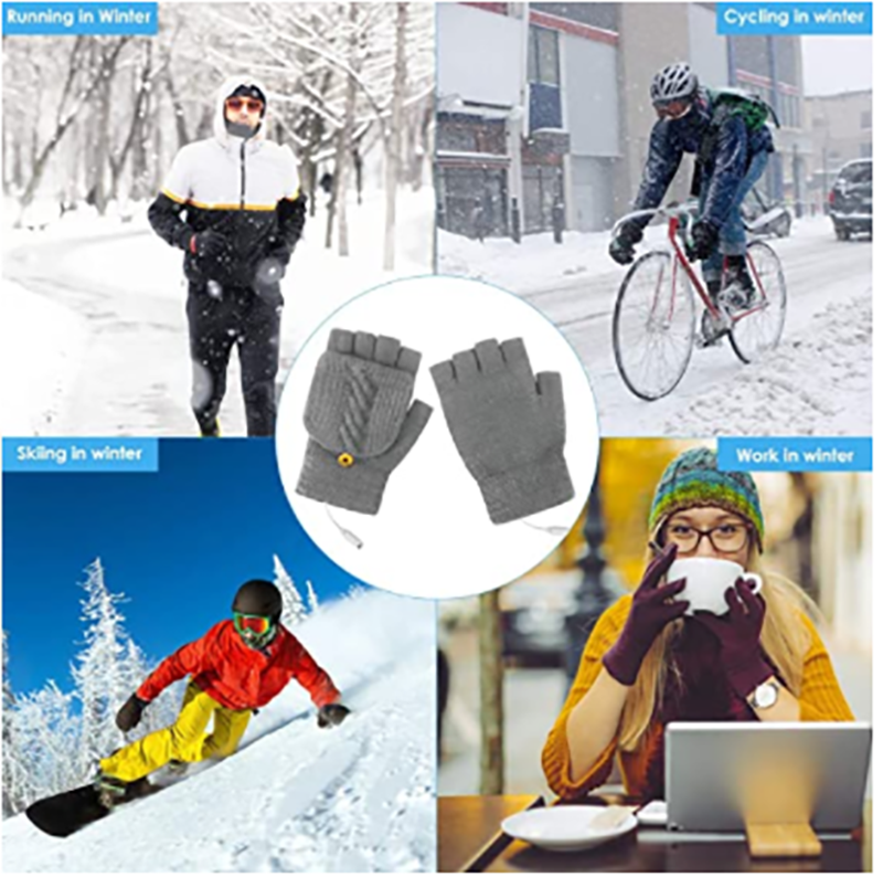 USB Heated Gloves - 120g Grey...