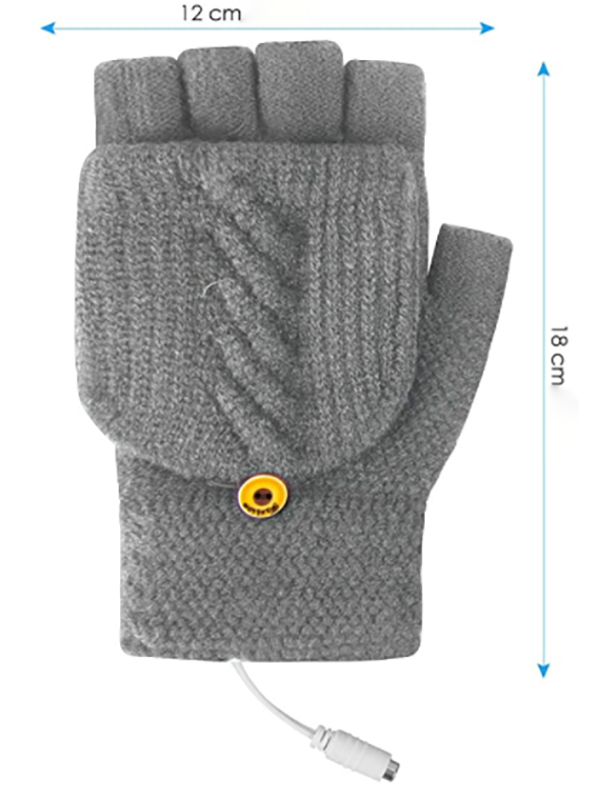 USB Heated Gloves - 120g Grey...