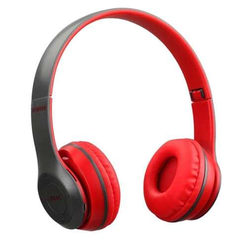 Geeko iPerfect Bluetooth Wireless On Ear Stereo Headphones - Grey and Red - Geeko