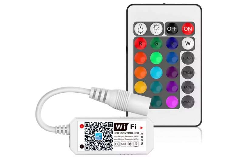 Mini RGBW Wifi LED Controller and Remote - Works with Alexa and Google Home