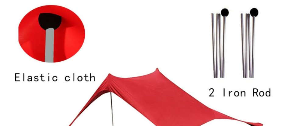 300x300cm Stretch Tent For Beaches and Picnics Grey