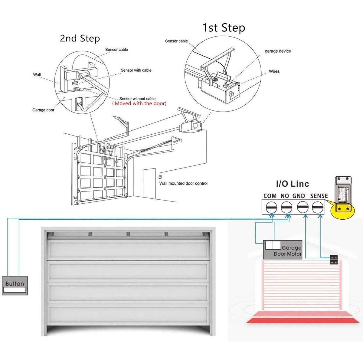 Smart WiFi Garage Gate Motor Controller Opener - Compatible with Alexa and Google Home