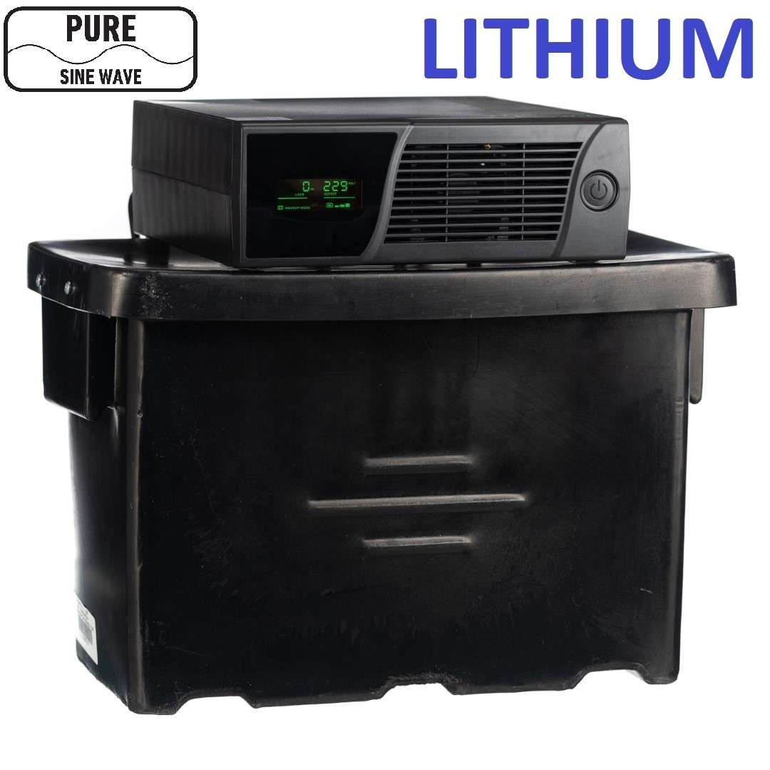 Geewiz 1000VA PURE SINE Inverter Trolley + 1x 50AH LITHIUM Battery (3 HOUR BATTERY LIFE) KIT - 600W