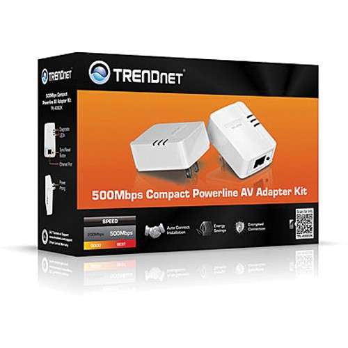 TRENDnet TPL-406E2K 500Mbps Compact Powerline AV Adapter Kit  - TRENDnet