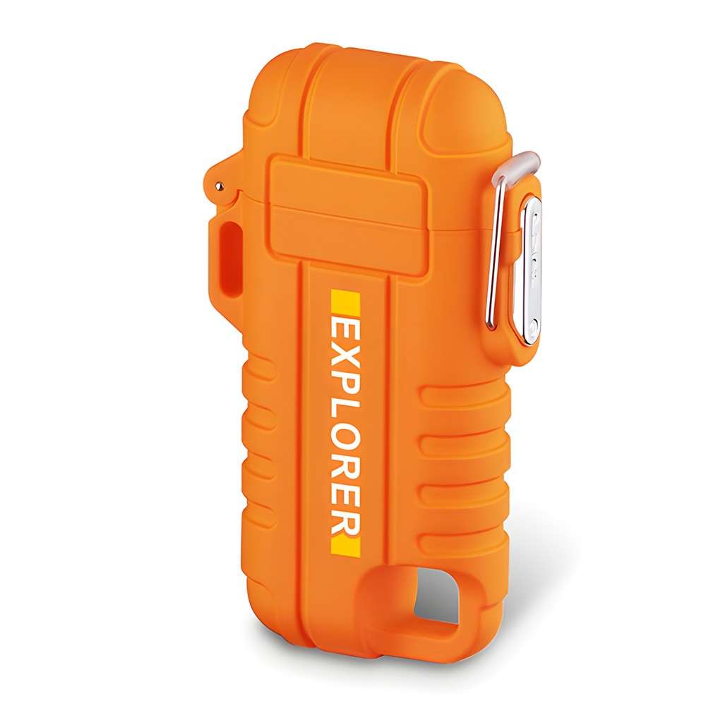 EXPLORER Waterproof Arc Plasma Lighter with Flexible Neck - USB Type-C Charging / 220mAh Orange