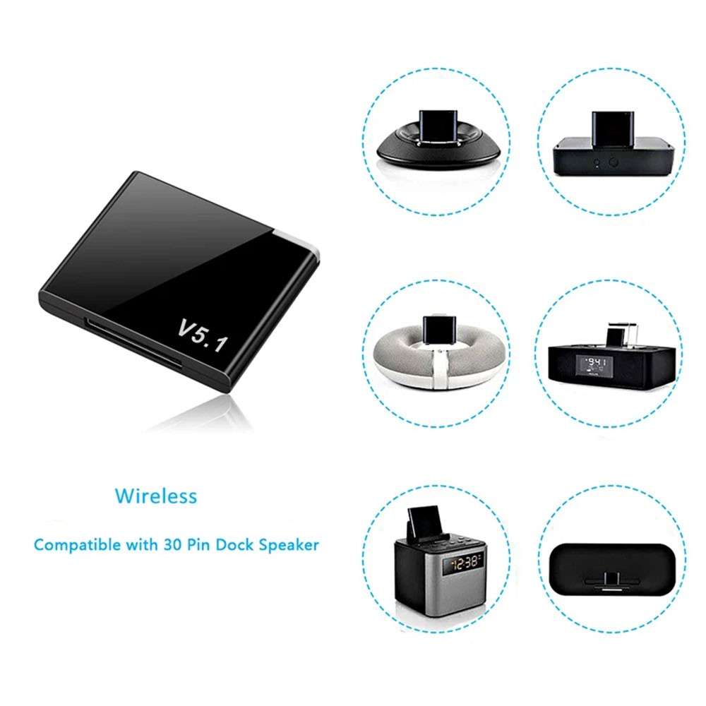 Bluetooth iPod/iPhone Music Adapter (30-Pin) - for Music Docking Stations (Compatible with Bose Soun