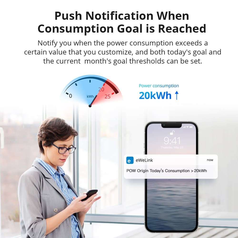 Sonoff POW R316D 16A 2500W Origin - WIFI Smart Switch with Power Consumption Measurement (Compatible