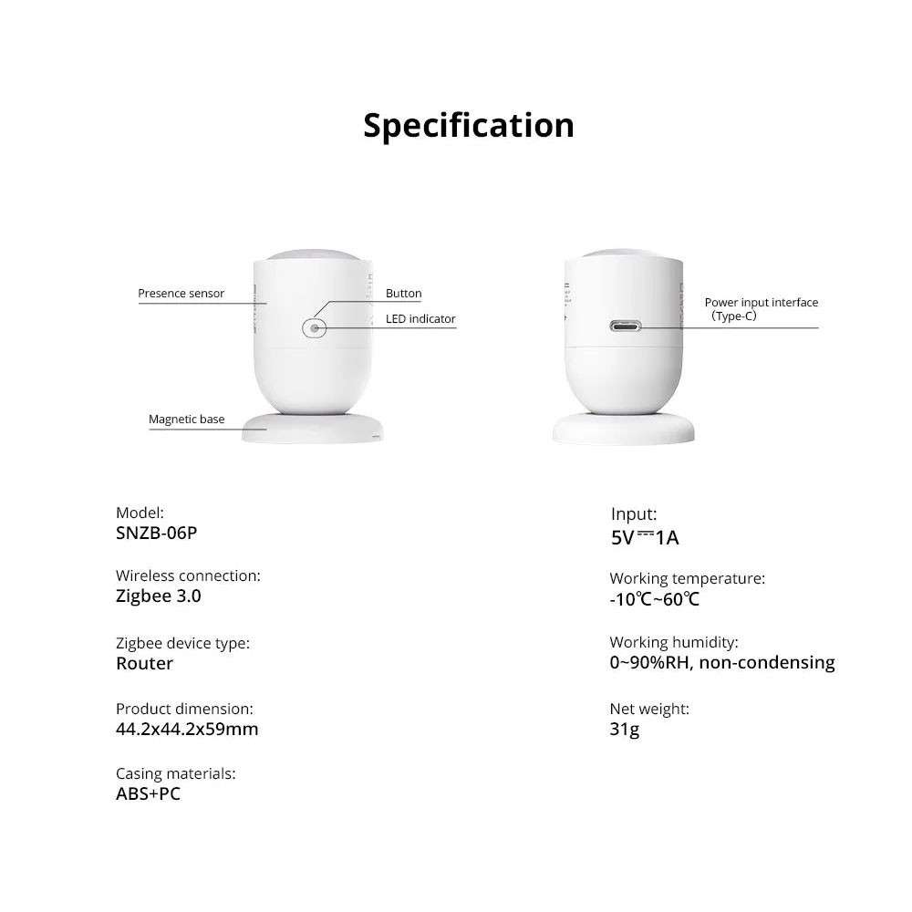 Sonoff SNZB-06P Zigbee Human Presence Sensor