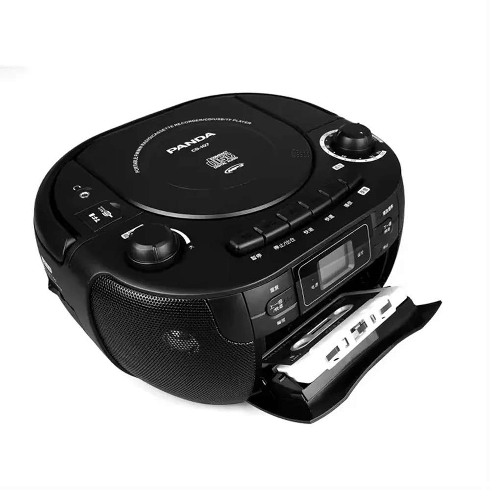 Panda Mini Stereo Player - Relive your Classics / CD / Cassette Tape / USB Player (Black)