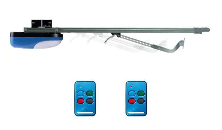 DC Blue Digital Sectional Garage Door Motor includes 3.2m Drawbar Sectional, 24V Batt, 2xTX 4 Button