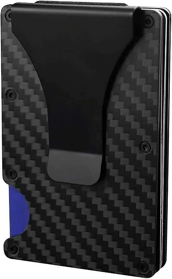 Minimalist Carbon Fiber Wallet Card Holder And Money Clip - RFID Block