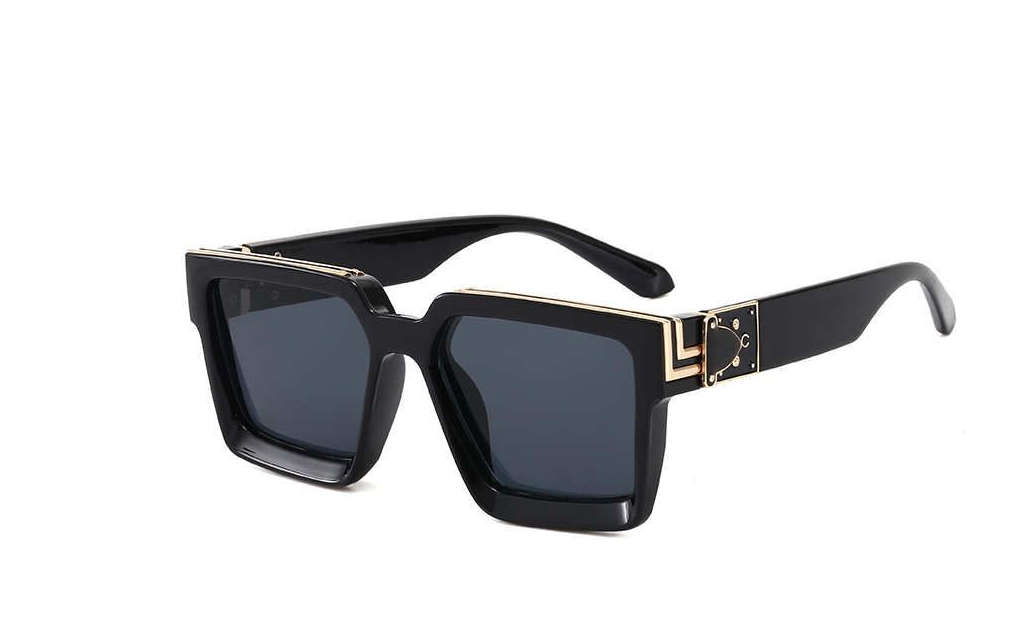 Oversized Square Frame Sunglasses - Black