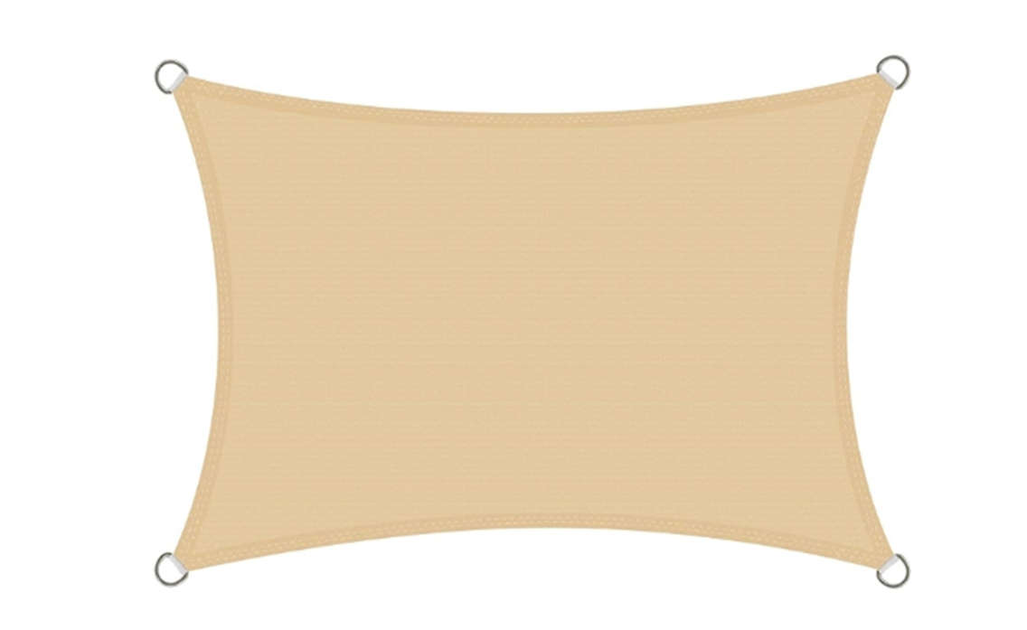 Beige Rectangle Sun Shade Sail 3m x 6m | Outdoor Garden Canopy