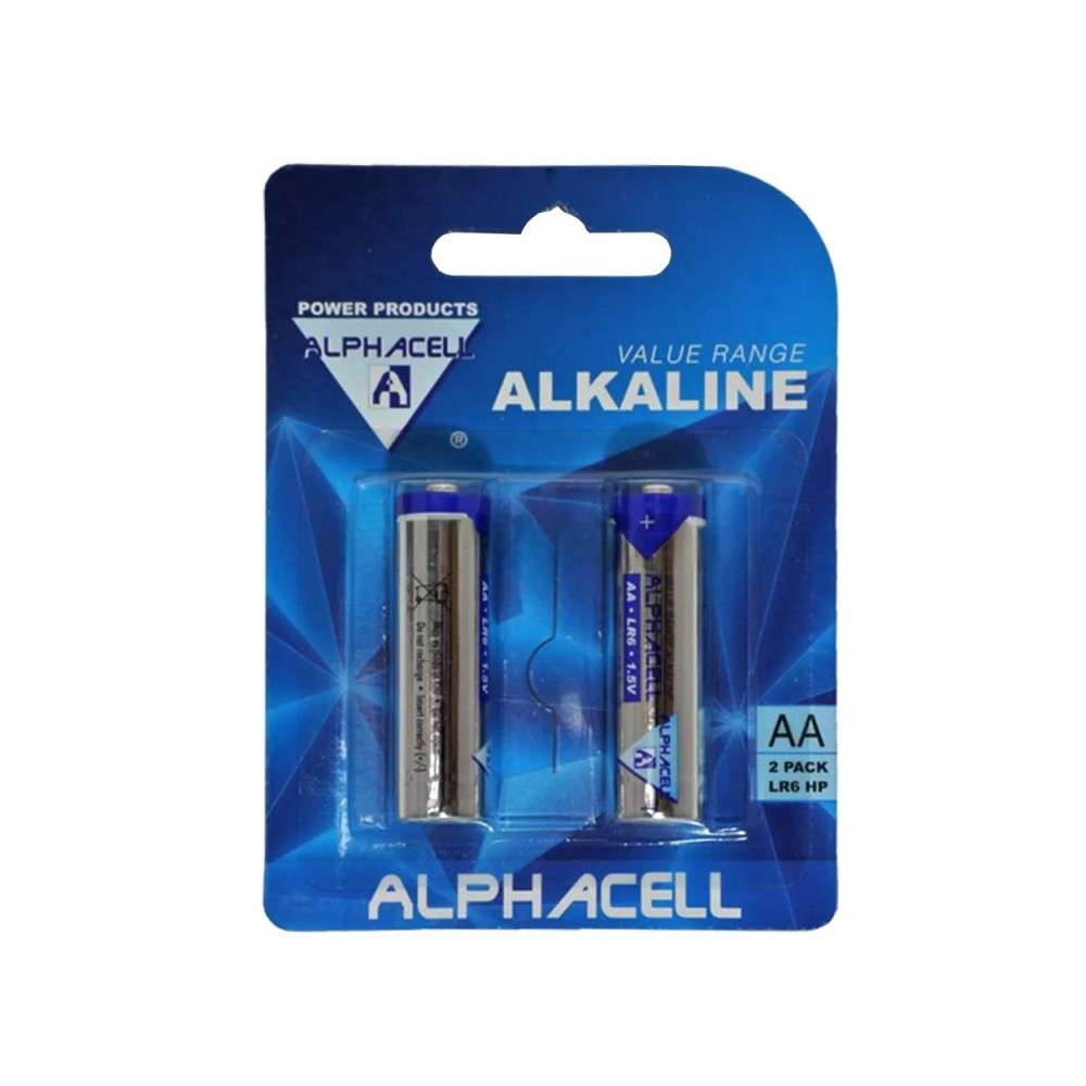 ALPHACELL AA Alkaline Batteries LR6 2pc - CARDED