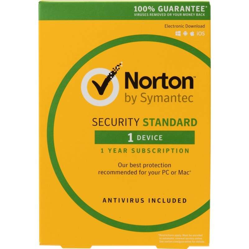 Norton Standard Security Software 1 Device 1 Year Subscription - Norton