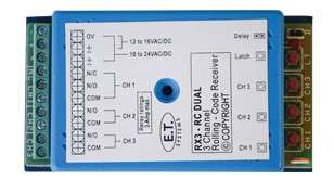 ET SW42-7 Receiver 3 Channel Rolling Code (434) Blue - E.T.System