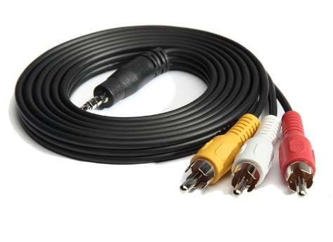 AV Cable 3.5mm 3 Jack RCA Audio Video Coaxial Cable Male Female - 44g