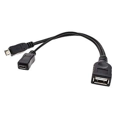 Unbranded USB101  USB Female to Micro USB Female + Micro USB Male Cable  - Unbranded