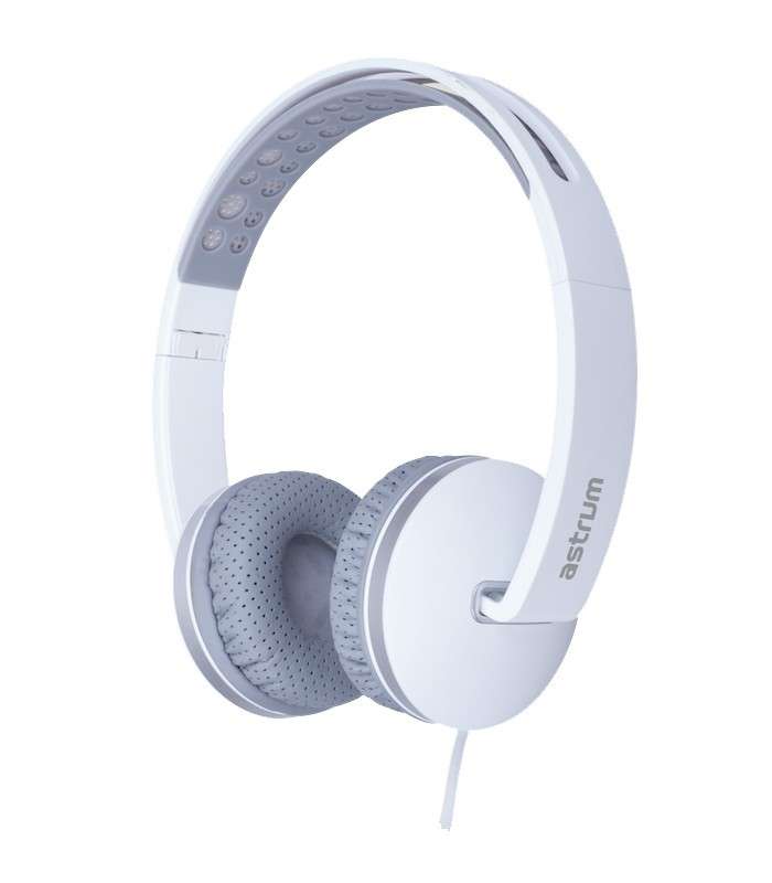 Astrum HS320 Leather Stereo Headset with Mic (White) - A12032-Q - Astrum