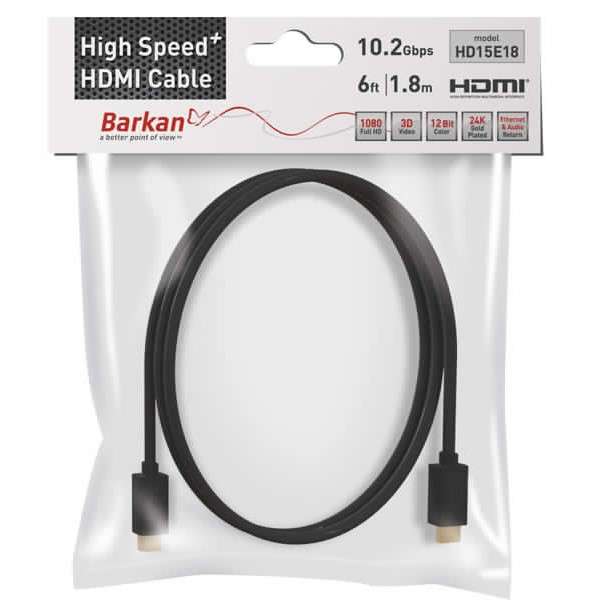 Barkan HD15E18 Barkan 1.8M pure copper HDMI cable