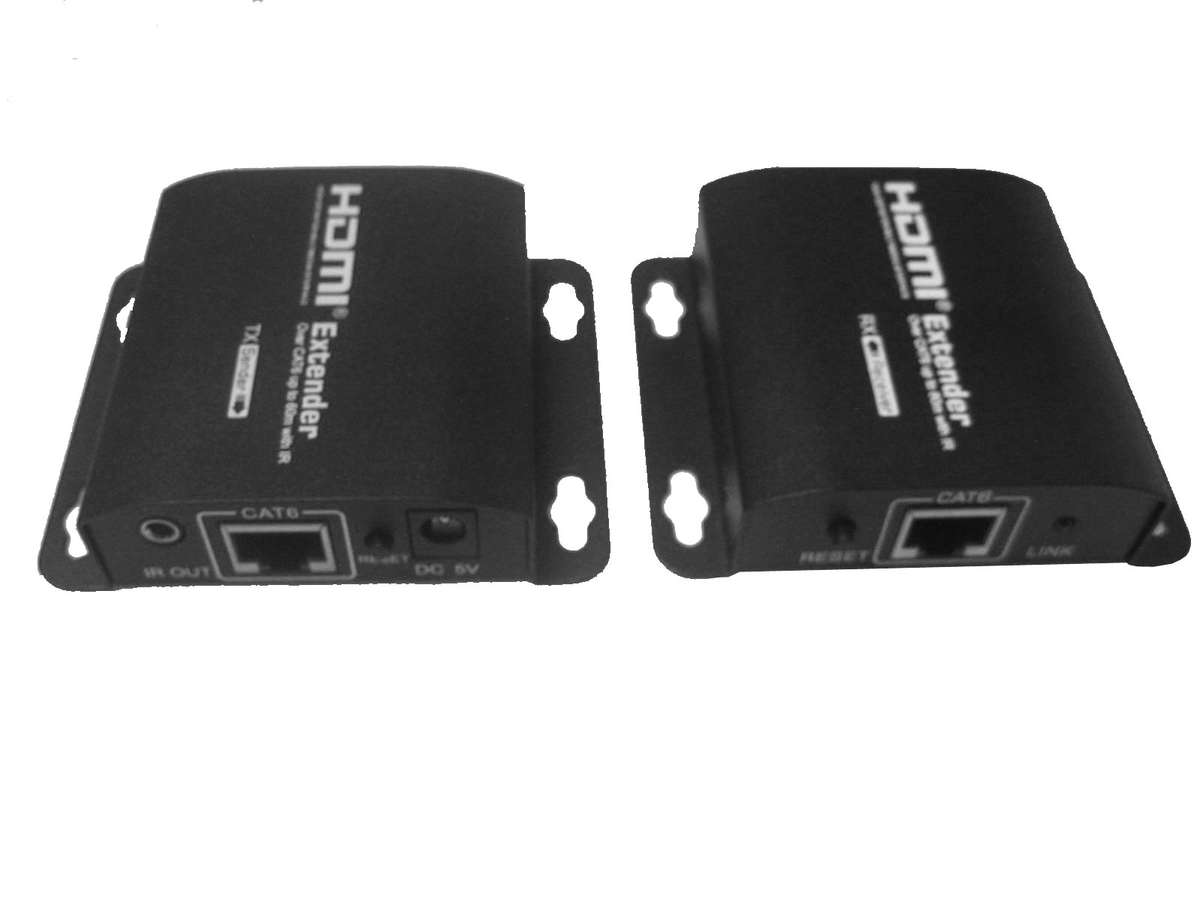 60m HDMI EXTENDER (over Cat6) WITH HDMI OUT and Built in IR Blaster - HDCVT