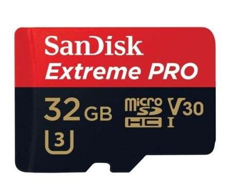 Sandisk Extreme Pro microSDHC 32GB + SD Adapter + Rescue Pro Deluxe 95MB/s V30 UHS-I - SanDisk