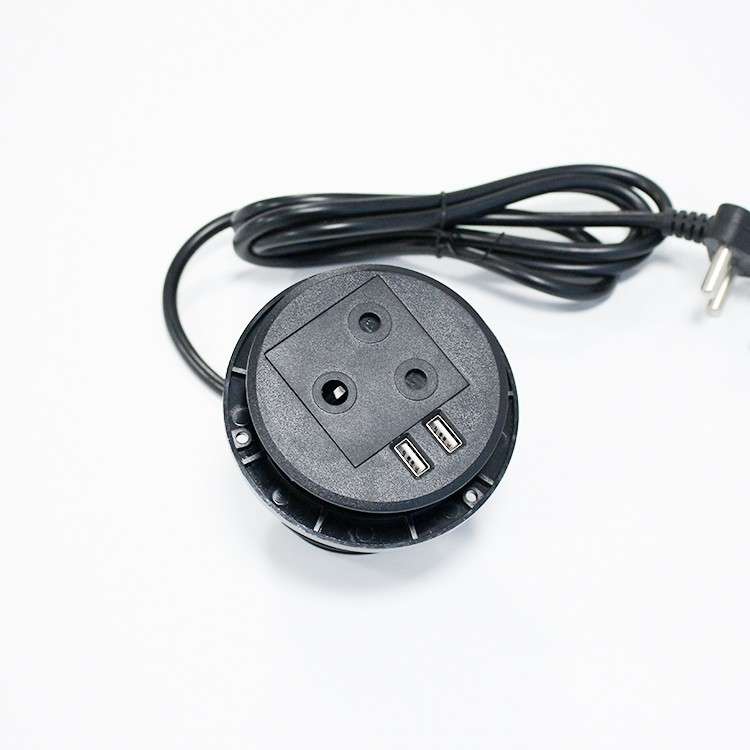 Manual Desktop Plug Socket Flush Mount Column - 85mm