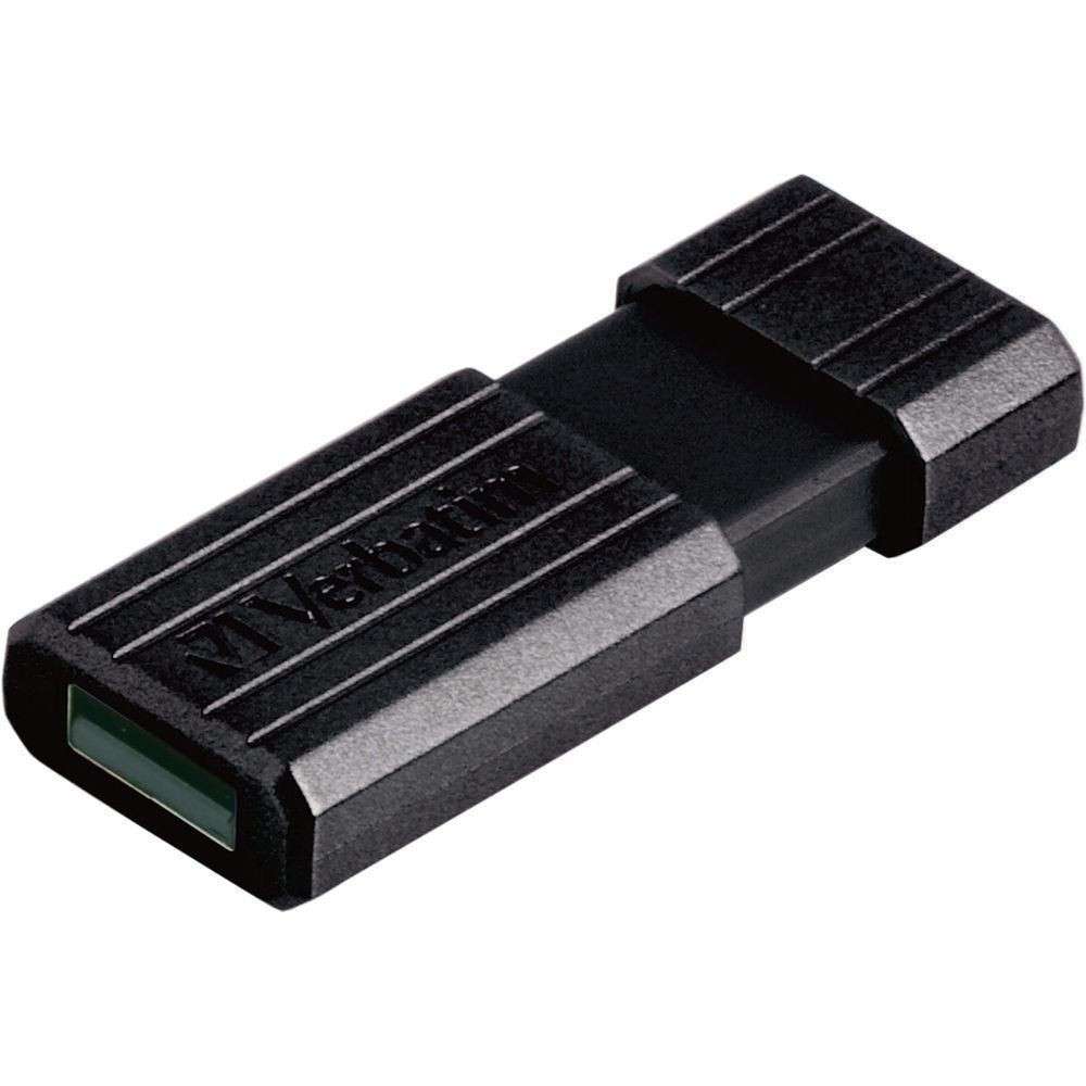 VERBATIM 64GB PINSTRIPE USB2.0 FLASH DRIVE (BLACK) - Verbatim