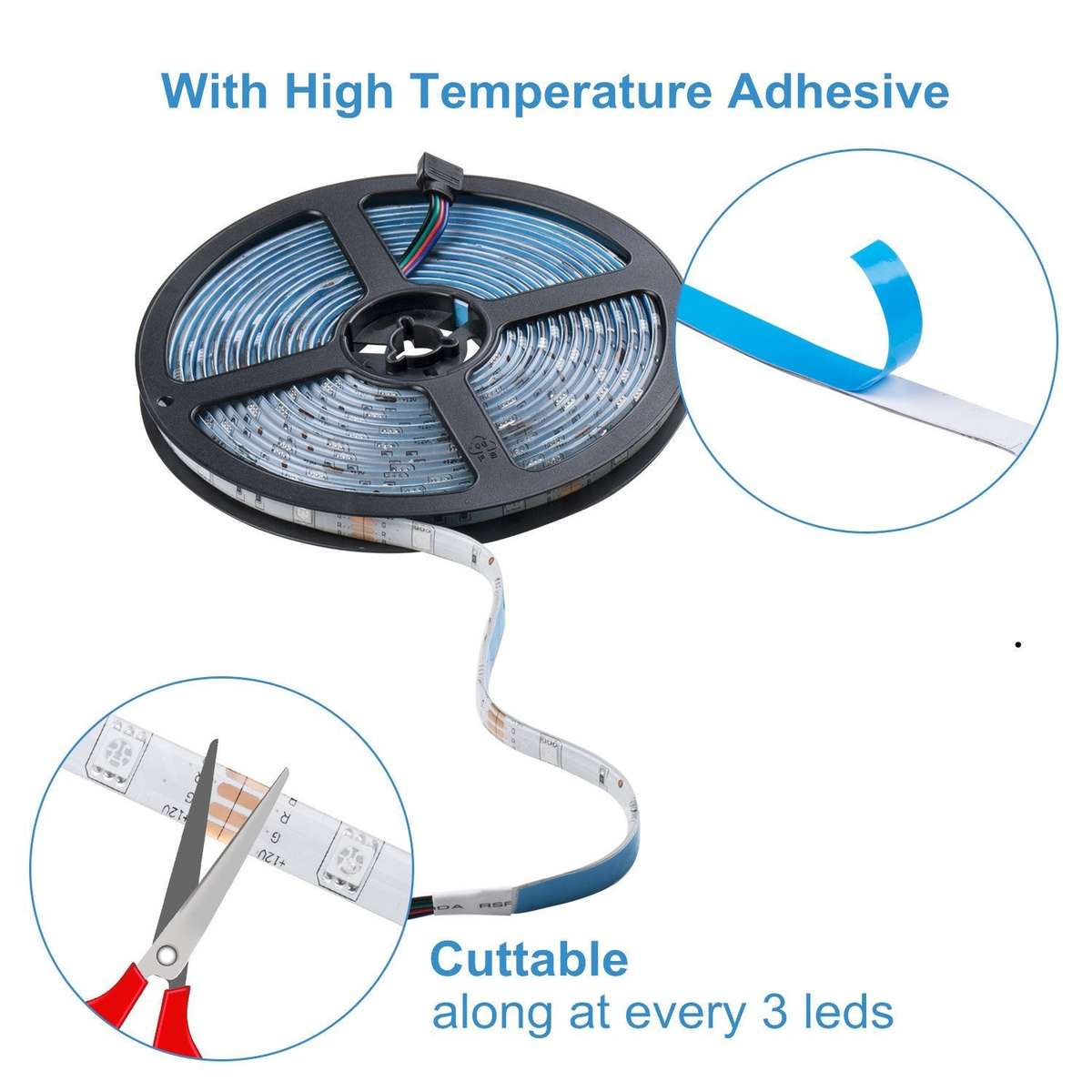 10m RGB Wifi Smart LED Strip Light kit with DC12V Power Supply - alexa/google home enabled - 0.75kg