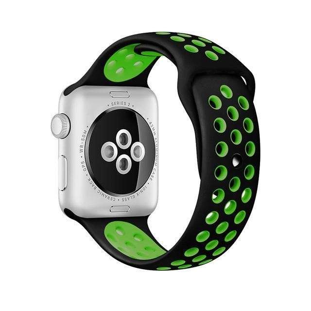 Apple Multi-colour Silicone Watch Strap 42mm-Black Green