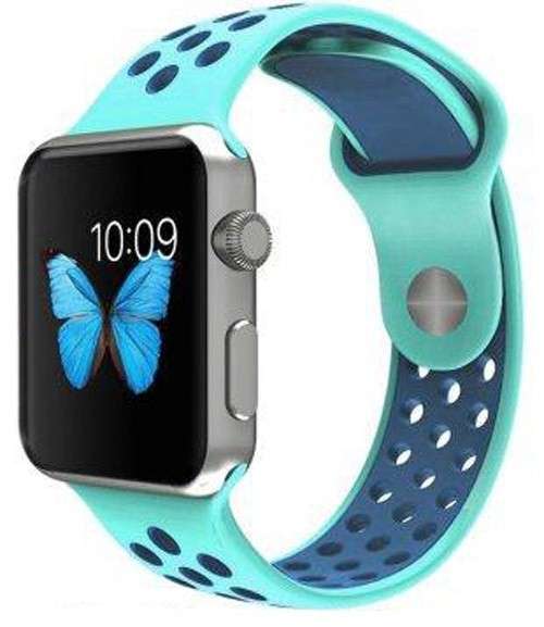 Apple Multi-colour Silicone Watch Strap 38mm-Turquoise, Blue