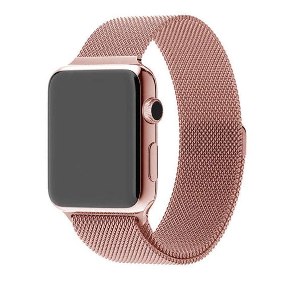 Apple Stainless Steel Magnetic Milanese Loop Watch Strap 42mm-Rose Gold