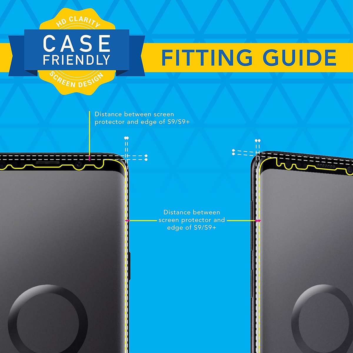 ARMORSUIT MILITARYSHIELD-Samsung Galaxy S9 Plus Screen Protector FULL EDGE coverage - Case Friendly