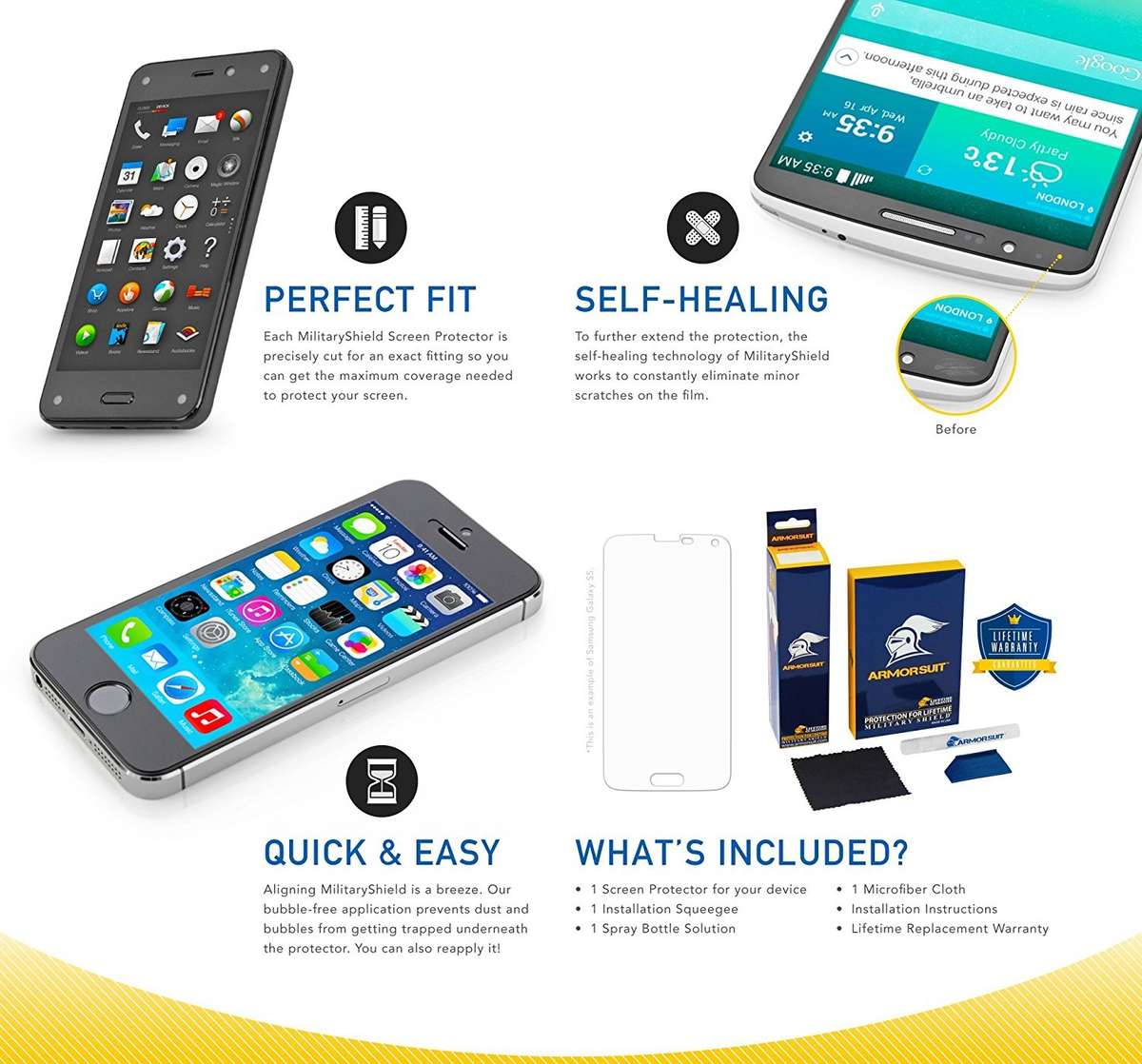 ARMORSUIT MILITARYSHIELD-Samsung Galaxy S9 Plus Screen Protector FULL EDGE coverage - Case Friendly