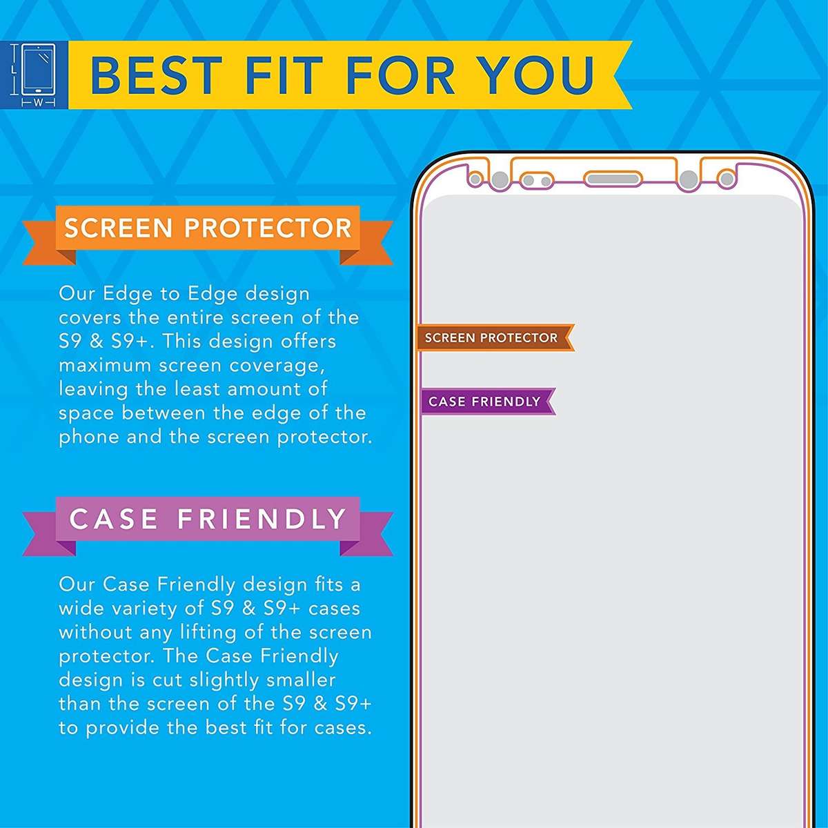 ARMORSUIT MILITARYSHIELD-Samsung Galaxy S9 Plus Screen Protector FULL EDGE coverage - Case Friendly