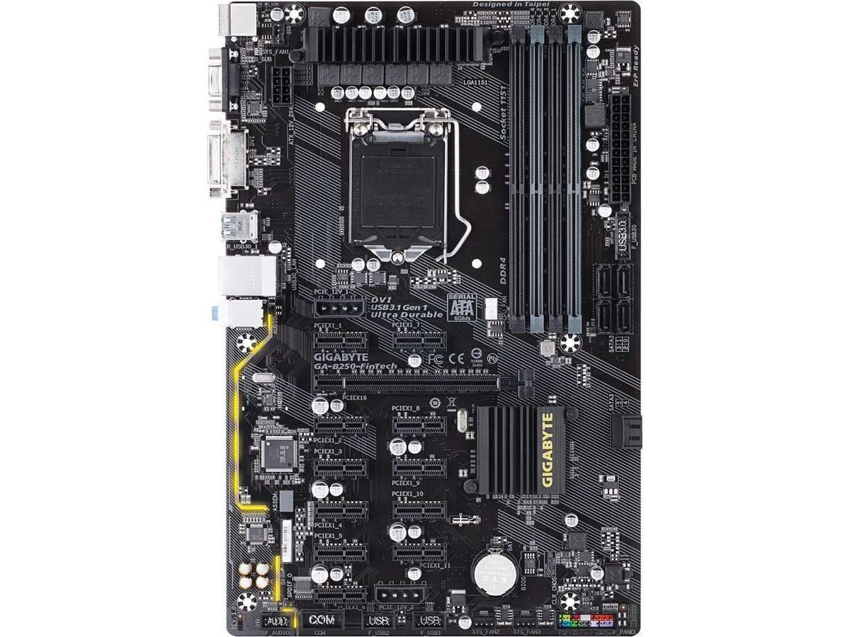 GIGABYTE GA-B250-FINTECH LGA 1151 Intel B250 Cryptocurrency Mining (BTC) Motherboard - GIGABYTE