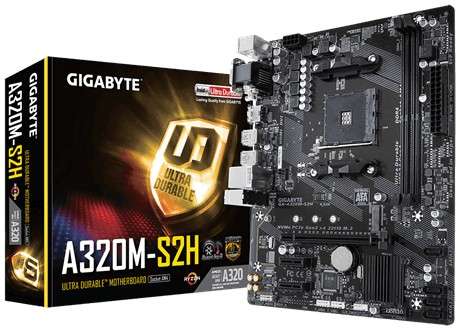 Gigabyte GA-A320M-S2H  AM4 AMD A320 Micro ATX  Motherboard - GIGABYTE