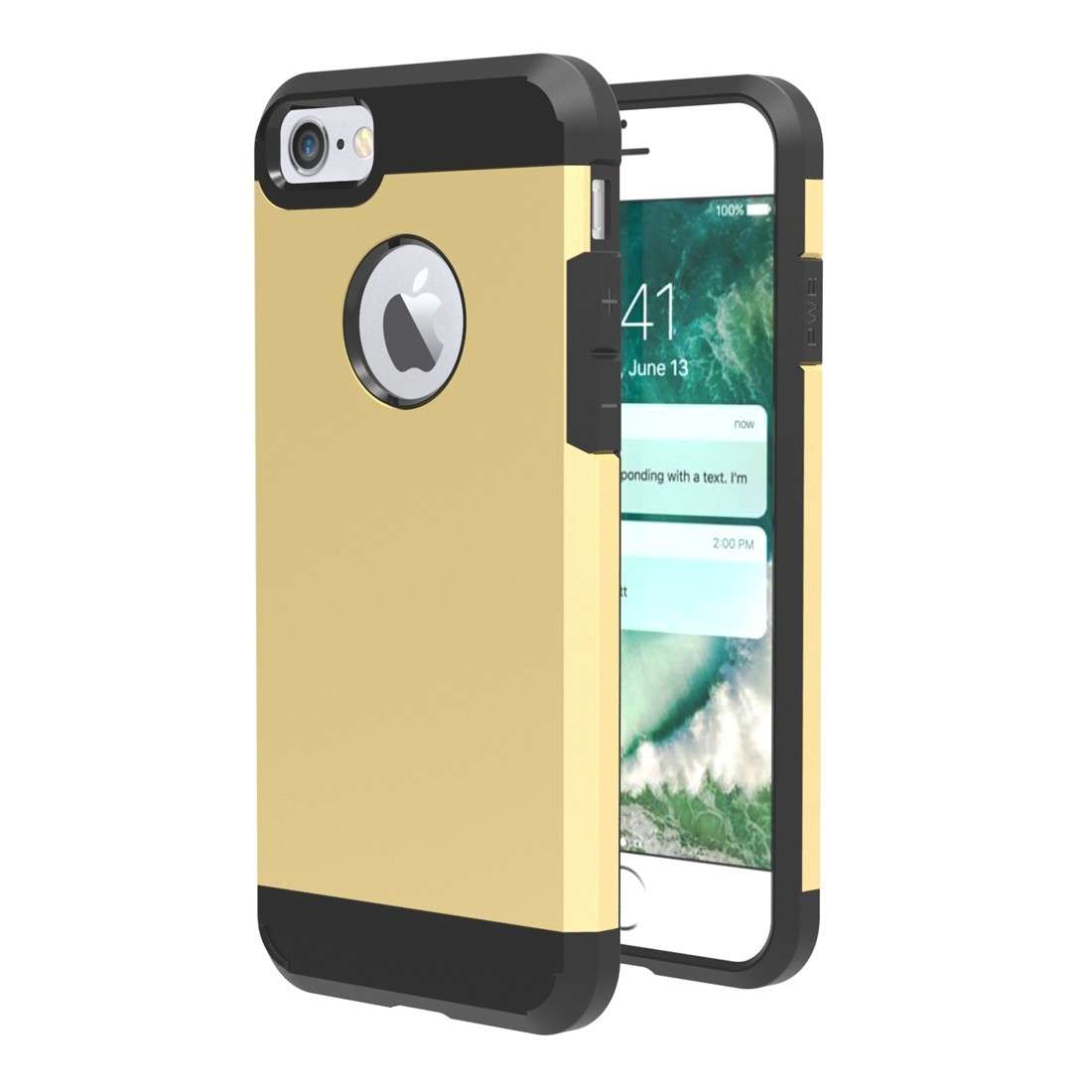 Tuff-Luv F3_82 Slim Armour Twin Layer TPU Gel Case for iPhone 7 - Gold - Tuff-Luv
