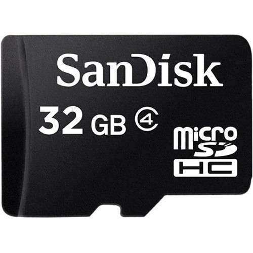 SanDisk  SDSDQM-032G-B35A  32GB microSDHC Memory Card Class 4 With SD Adapter - SanDisk