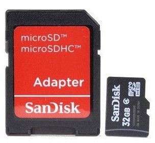 Sandisk  SDSDQM-032GB35A  32GB Class 4 Micro SD Card with SD Adapter - SanDisk