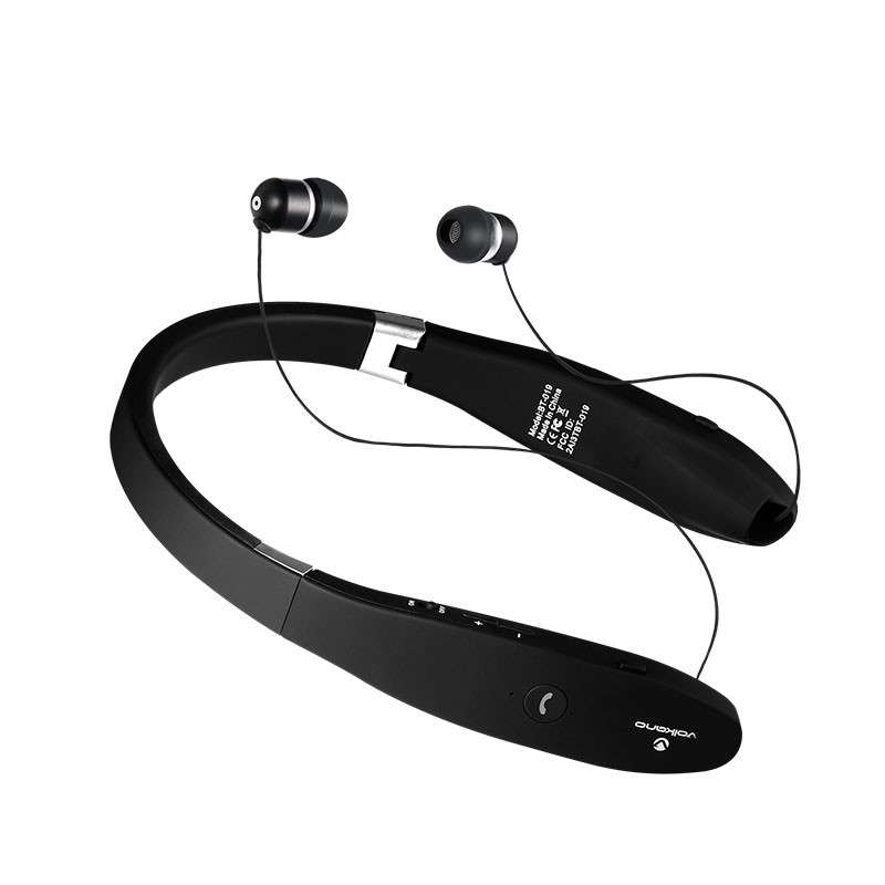 Volkano  VK-1004-BK  Cravat Series Retractable Neckband Earphones - Volkano